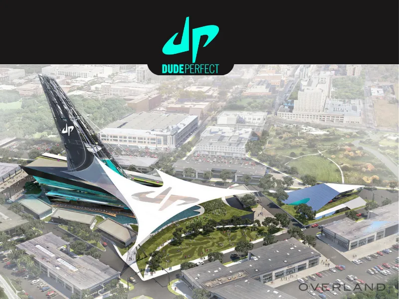 dude perfect world theme park seen in a render courtesy of overland architects