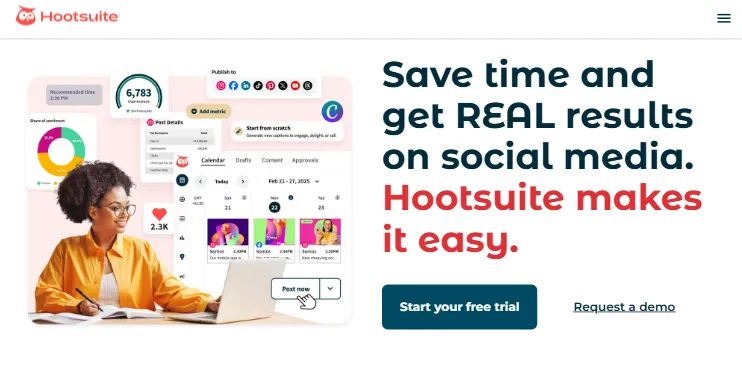 hootsuite post scheduler website screenshot
