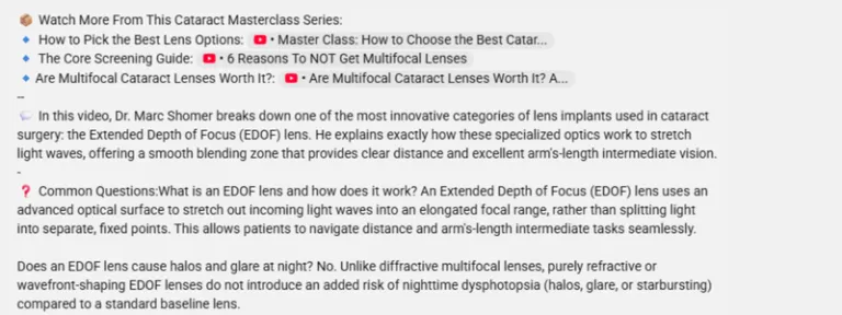 related video links, two sentence summary, and faqs in a video description by dr shomer
